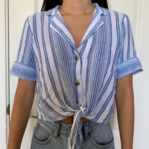 H&M Striped Button Down Top